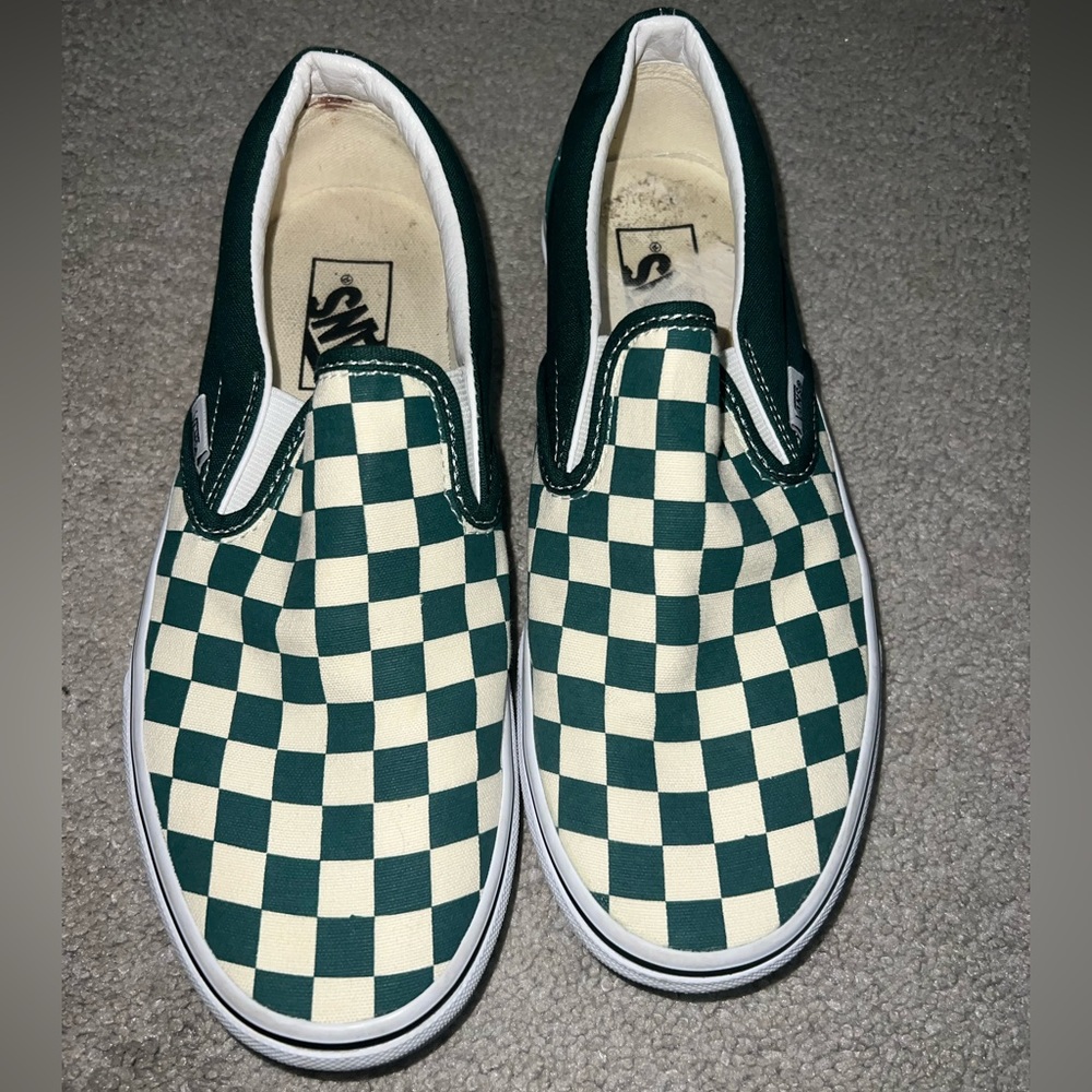 Grey Checkered Slip On Vans